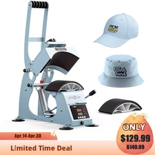HTVRONT Manual Hat Heat Press Machine 2-in-1 for Caps/Hats Sublimation Printing