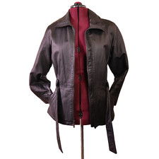 Giii Leather Petite Woman Jacket Waist Trim Size M Vintage