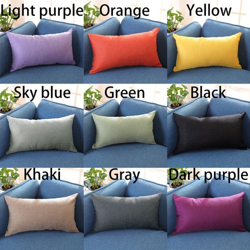 Cotton Linen Soft Plain Cushion Cover Throw Pillow Case Sofa Decor 30x50cm - Picture 3 of 26