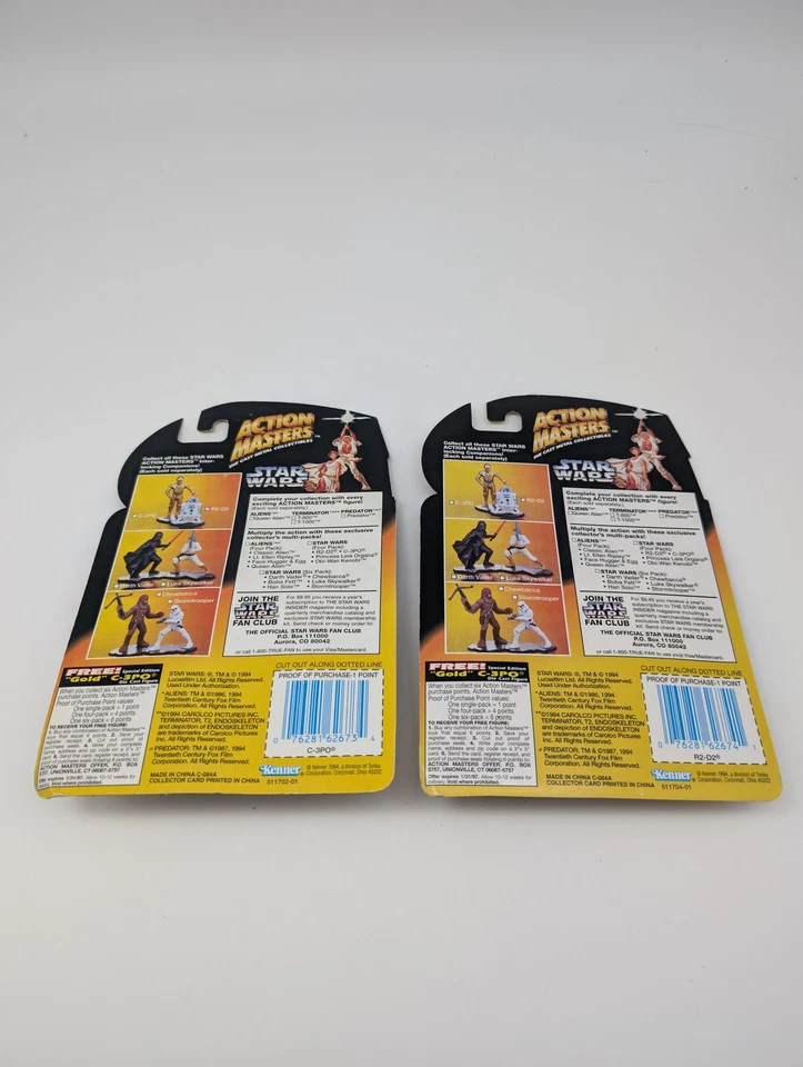 Figuras Kenner 1994 de colección Star Wars Action Masters C-3PO R2-D2 de metal fundido Foto 2 de 2