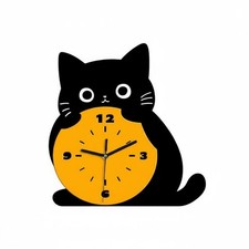 Cartoon Katze Wanduhr leises Uhrwerk Cartoon Katzenuhr 3D Zifferblatt zum Wohnen
