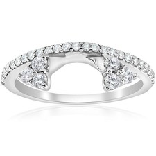 2 Ct Round Cut Simulated Diamond Engagement Enhancer Ring 14K White Gold Plated
