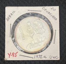 1972 Brazil 20 Cruzeiros .900 Silver UNC Coin 150 Years Independence (MM00257)