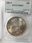 1889-S Morgan Silver Dollar PCGS MS63 - ABSOLUTE BEAUTY! - VERY TOUGH DATE