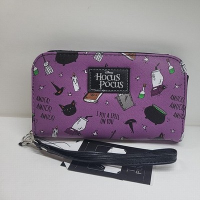 Hocus Pocus Icons Tech Wallet Snap Closure Wristlet Disney Bioworld NEW with TAG