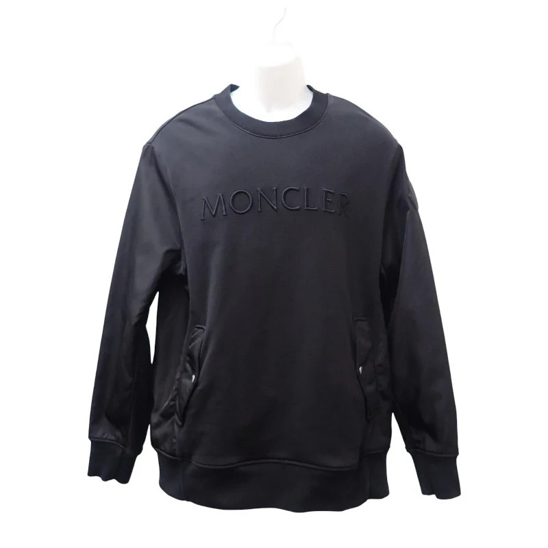 MONCLER Sweatshirt Size L Black Cotton Nylon Men's ISY