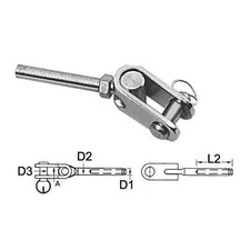 Termin. inox forc.snod. Ø 4mm - 1 PZ  - 05.193.04 - 0519304