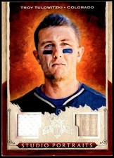 2015 Panini Diamond Kings 25 Troy Tulowitzki Studio Portrait Relic Silver /99 E1