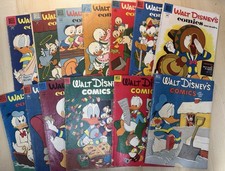 Lot 13x Walt Disney's Comics & Stories, 10¢ Golden Silver Age Donald Duck, Barks