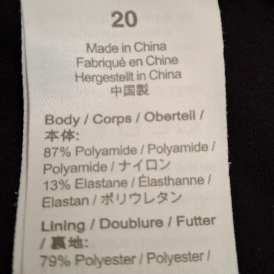 J. Traje de baño Crew talla grande negro sin tirantes de una pieza fruncido talla 20 Foto 4 de 4