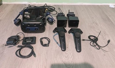 HTC Vive Pro 2 Virtual Reality Gaming System With 2 Base Stations & Wands/Cables