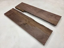 20" Very Cool Unique Set of 2 Walnut Live-edge Slab Lumber Kiln-dried Wood