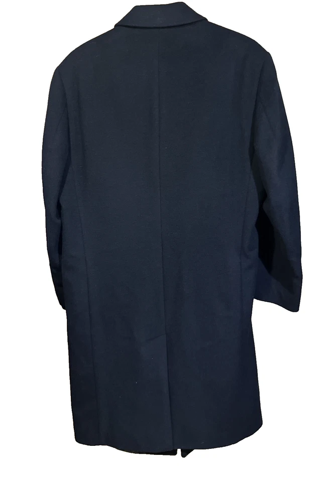 Sobretudo masculino Stafford mistura de lã 40S preto regência dinheiro antigo - Imagem 2 de 4