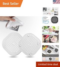 Elegant Pure White 2 Pack Drain Hair Catchers - Anti-Clog Solution for Bathrooms
