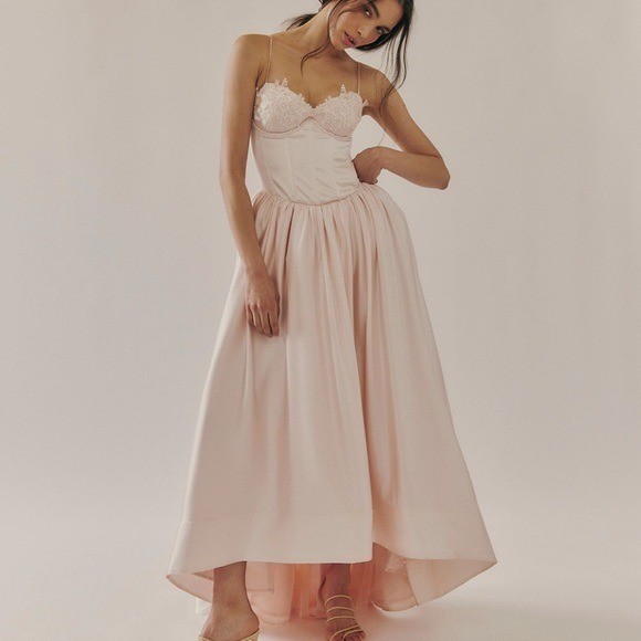 $769 NWT For Love & Lemons “Nara” Pink Tulle Dress Gown Wedding Sz Medium