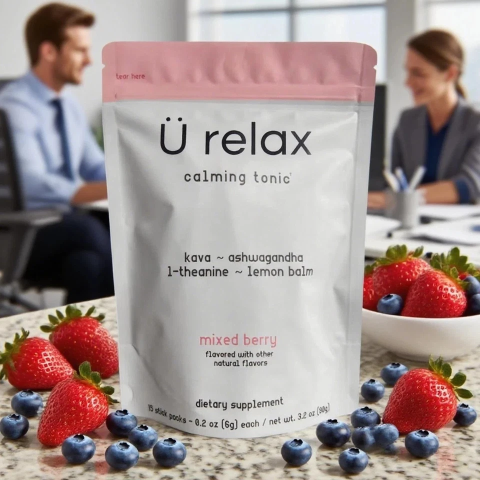 U Relax Calming Tonic- 15 Packets MIXED BERRY Flavor Relax Calming Drink - Image 2 of 4
