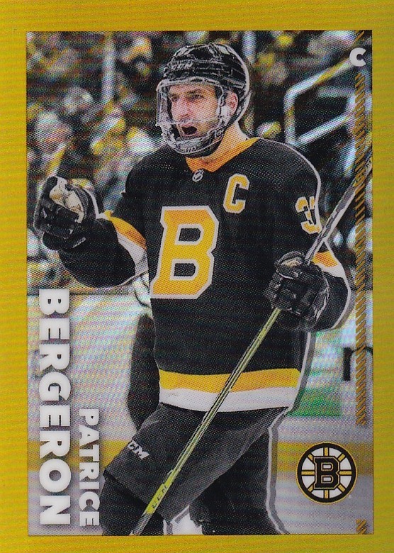 2022-23 Topps Chrome NHL Sticker Gold #40 Patrice Bergeron /50