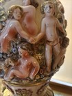 Vintage 35" CAPODIMONTE PAINTED PORCELAIN Table Lamp Italy 18 CHERUBS Amazing — photo 6