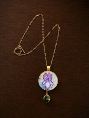 Women's Unbranded Iris Pendant Necklace One Size Purple Gold