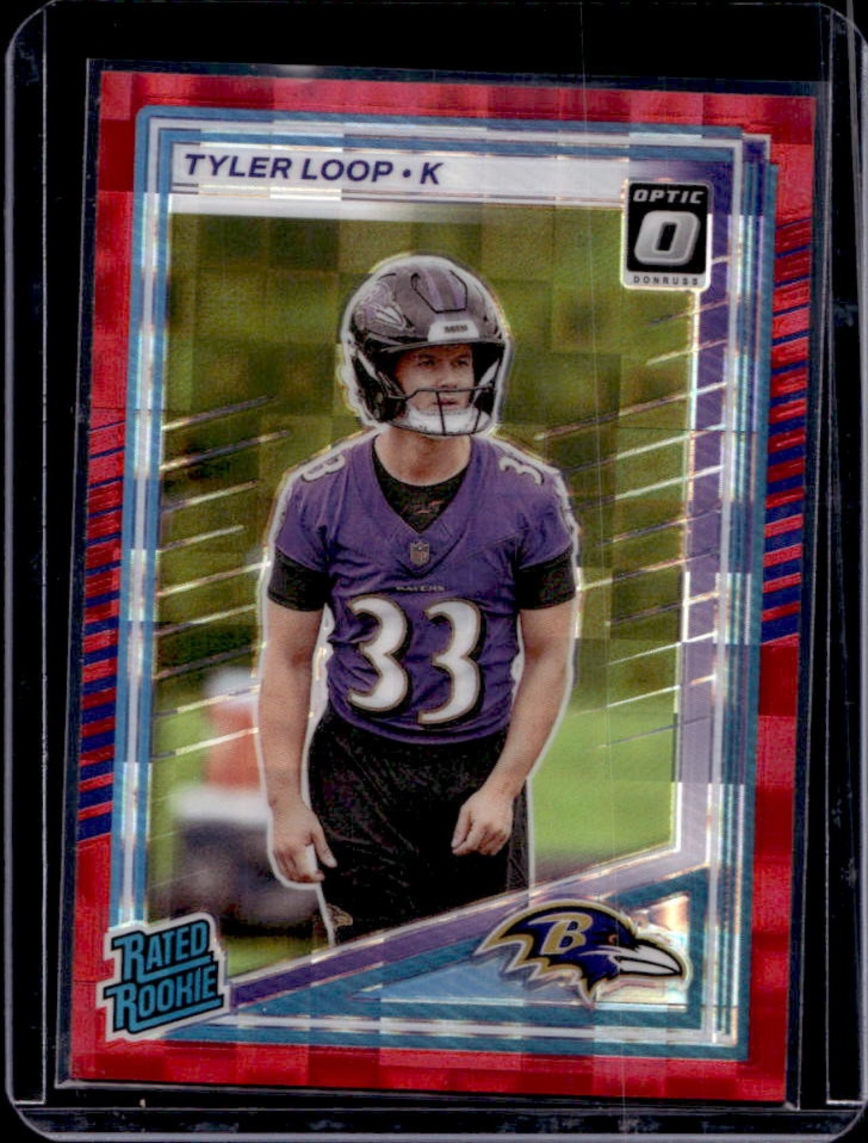 2025 Donruss Tyler Loop Optic Rated Rookie Preview Red Pandora RC #382 Ravens