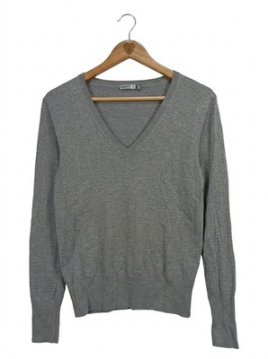 Marie Lund Damen Pullover V-Ausschnitt Grau Gr. 38/M Casual Strick