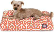 Orange Aruba Small Rectangle Pet Bed with Washable Cover for Indoor/Outdoor Use