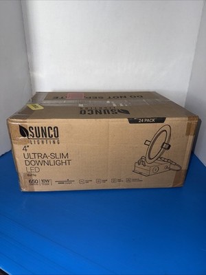 Sunco Light Recessed Ceiling Slim 4 Inch Ultra Thin LED 5000K 24 Pack Contractor
