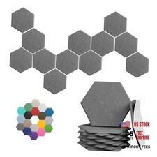 Hexagonal Acoustic Panels-12 Pack High-Density Sound Hex-12 Pack MoonLight Gray