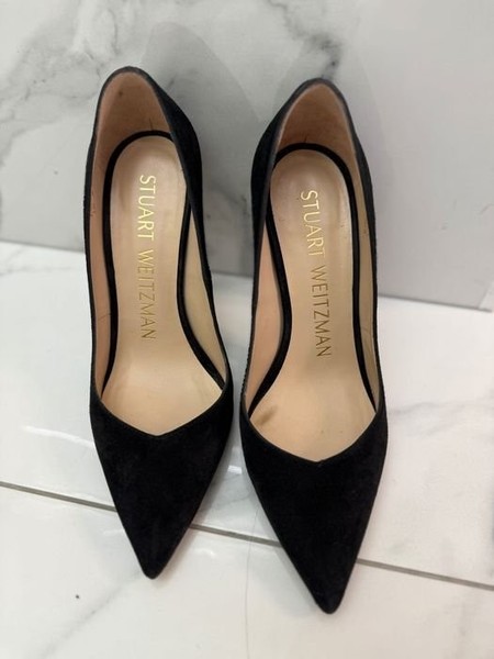 Women Stuart Weitzman Heels Black Suede 36