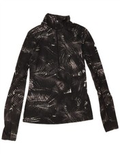NIKE Womens Dri Fit Pullover Tracksuit Top UK 8 Small Black Geometric VU02
