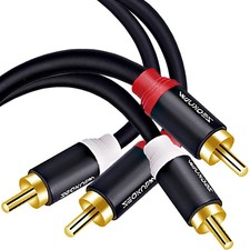 ZEQKULW 2RCA Audio Video Cable 3.3 ft Male to 3.3FT, Black