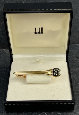 DUNHILL Krawattenklammer 925 Silber vergoldet OVP (AT 709)