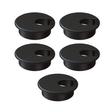 Desk Grommet 2 Inch 50 mm Pack of 5-Black ABS Plastic Cable Hole Cover to Arra