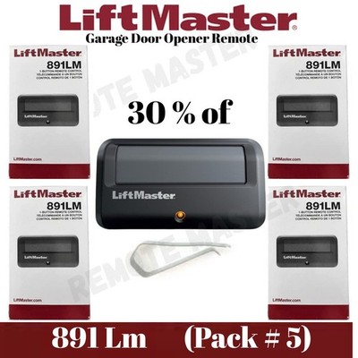 891LM LiftMaster 1 Button Remote Control Garage Opener Security+2.0 (Pack # 5)