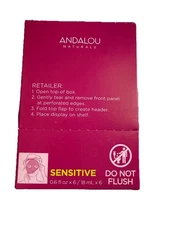 Andalou Naturals Instant Soothe and Smooth Hydro Serum Facial Mask  6 /pack