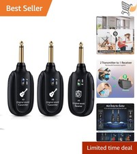 Wireless Guitar System UHF Rechargeable Li-Ion 100ft Range Plug Play for Gu...