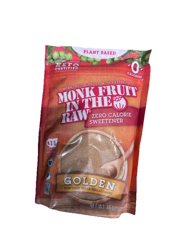 MONK FRUIT , Golden 16 oz Baker's Bag, Pack of 1, Natural Monk Fruit Sweetener w