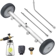 Undercarriage Pressure Washer Attachment, 16 Inch Powerful under Car Washer with