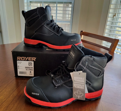 Royer 5600GTR 6  Agility Work Boots Canada Metal Free Lightweight Black Mens 9.5
