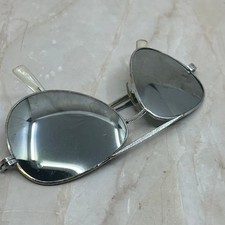 Retro Men s Silver Tone Mirrored Aviator Sunglasses Eyeglasses Frames TD7-G2-1