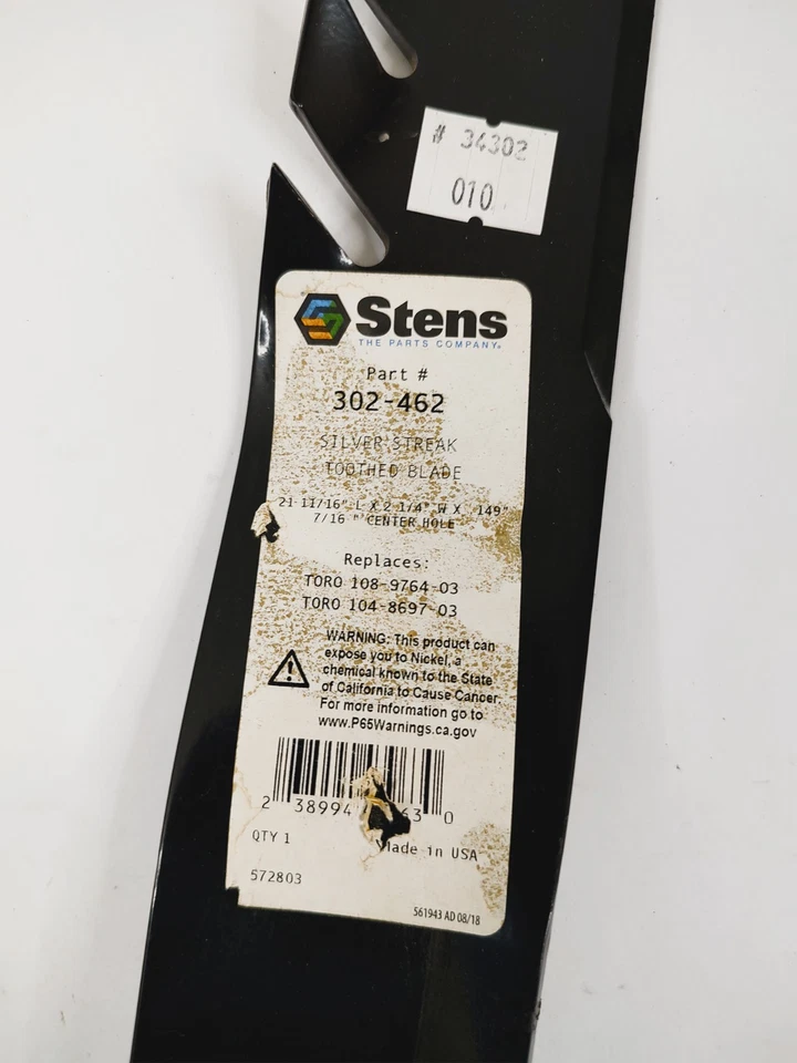 Genuine OEM Stens 302-462 Silver Streak Silver Toothed Blade Replaces Toro - Image 2 of 3