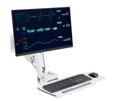 Heavy Wall Mount Workstation with Folding Keyboard & Adjustable Design For 17''-4