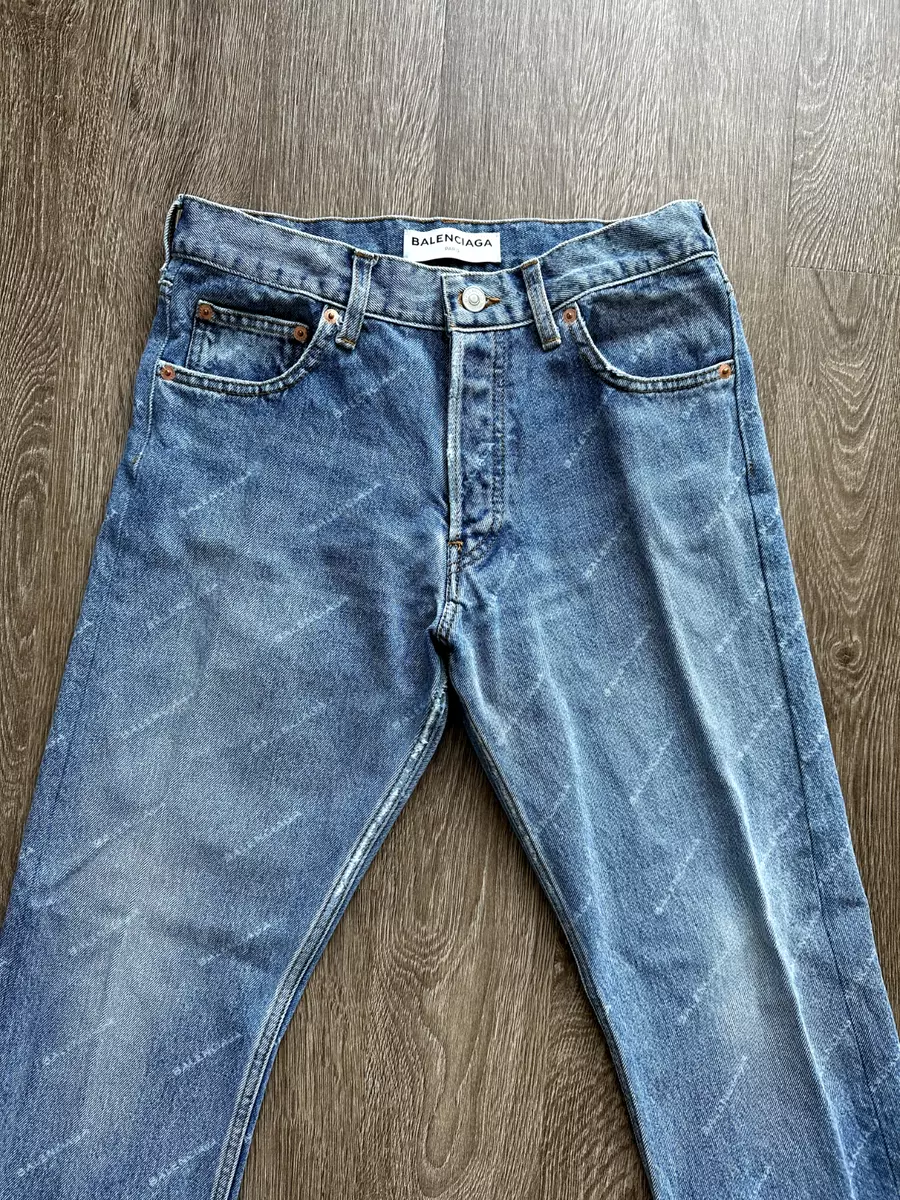 Balenciaga logo denim sale