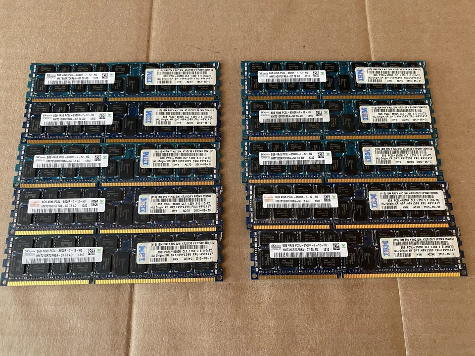 HYNIX 40GB 5X8GB 4RX8 PC3L-8500R ECC REG SERVER MEMORY HMT31GR7CFR8A-G7 J8-2(6) - Image 2 of 3