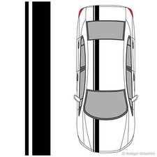 Single Offset Rally Racing Stripes 3M Vinyl D...