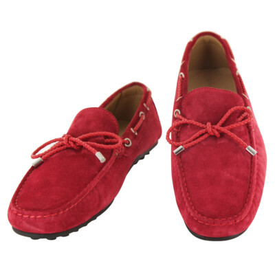 Fiori Di Lusso Red Suede Lace Driving Shoes - (51)