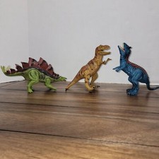 Set of 3 Light-Up  Sound Dinosaurs: T-Rex, Stegosaurus  Carnosaurs