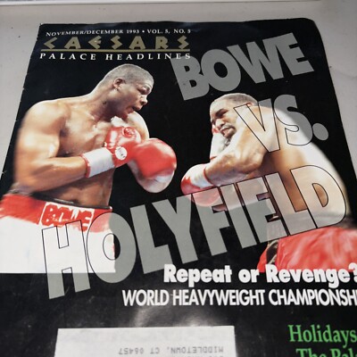 Rare Riddick Bowe vs. Evander Holyfield II Caesar's Palace Headlines Rare 1993