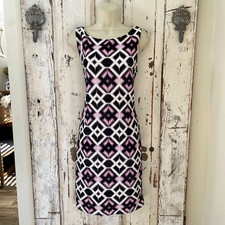 JLO Jennifer Lopez Size Large Woman's Purple Black White Sheath Classy Dress