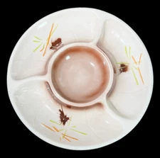 VTG 1961 Lane & Co Van Nuys Calif Art Pottery Chip & Dip Dish Abstract Art Motif